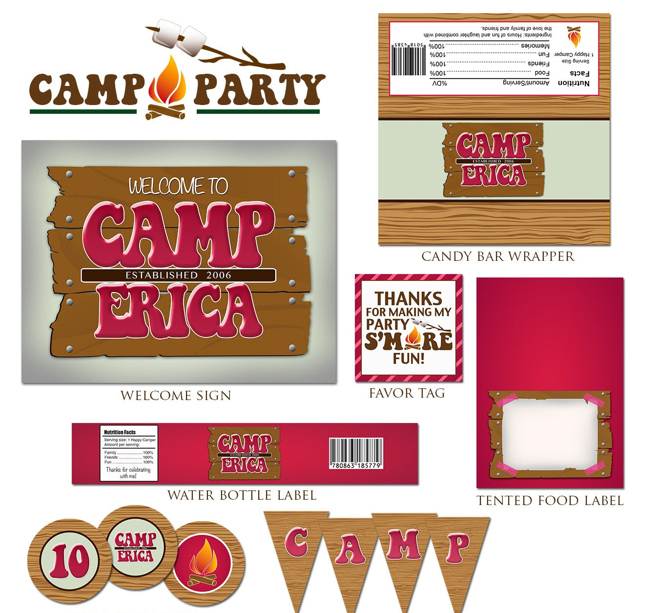 Camping Party Pack - Pink