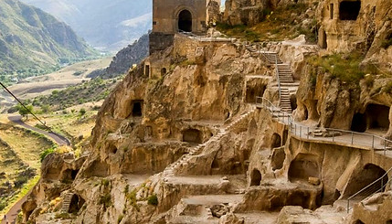 Panoramic view of Vardzia - Click to open the article Vardzia - Ancient Cave Monastery