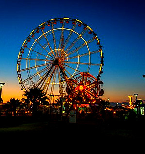 Ferris wheel in Tsitsinatela Amusement Park in Shekvetili - click to explore detailed information about Tsitsinatela