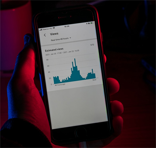 phone in hand with data graph