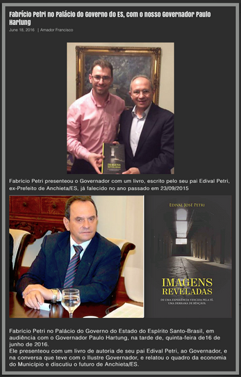 Fabrício Petri no Palácio do Governo do ES, com o nosso Governador Paulo Hartung
