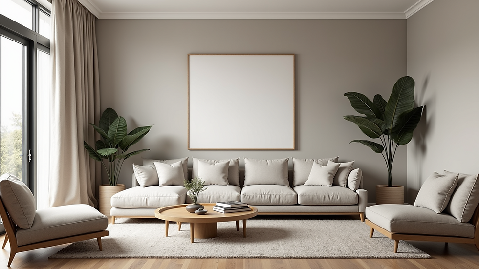 Wide angle view of a beautifully renovated living room