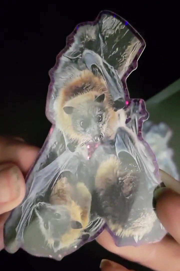 Thumbnail: Cosmic Space Bats | Glitter Sticker