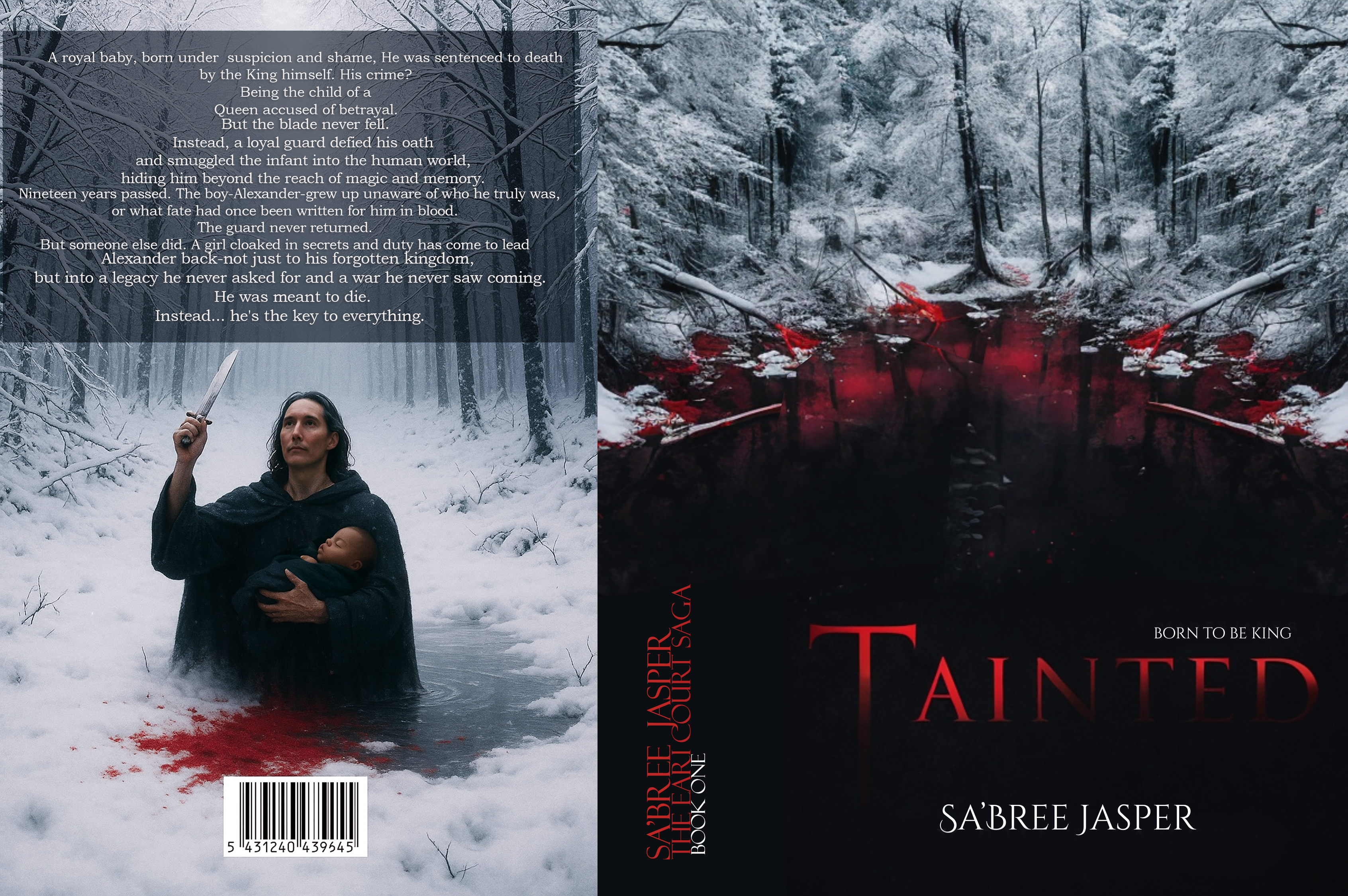 A dramatic swirl of dark ink and deep red tones evoking a gothic fantasy atmosphere