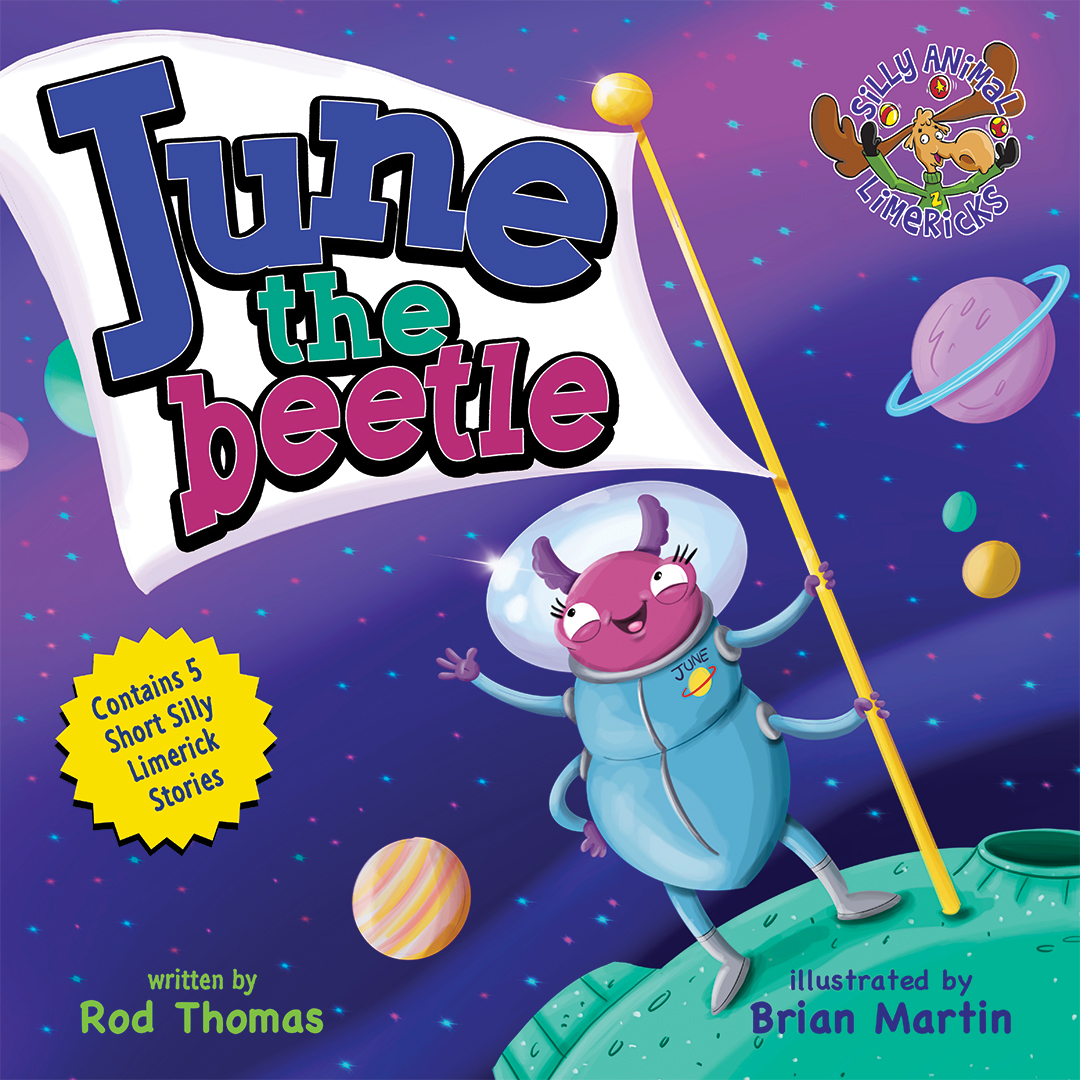 June the Beetle book cover, Silly Animal Limericks™