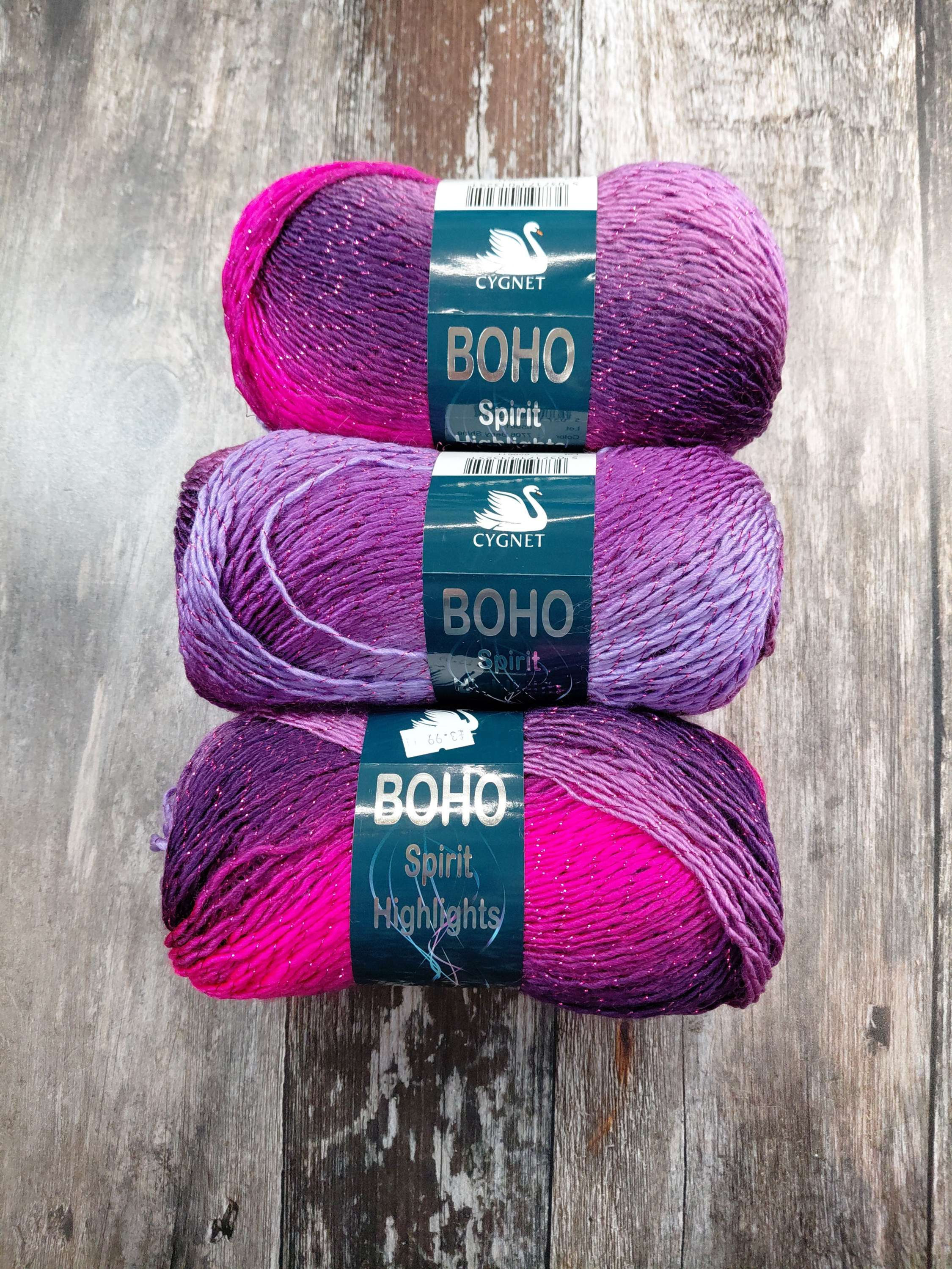 Boho Spirit Highlights Aran/Dk - Berry Shine 7706