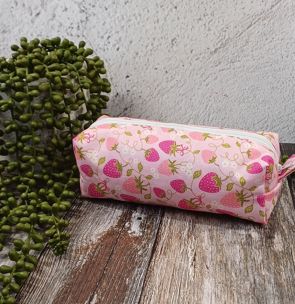 Strawberry Delight Boxy Zipper Pouch