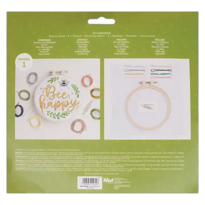 Thumbnail: Simply Make Cross Stitch Craft Kit - Bee Happy Design