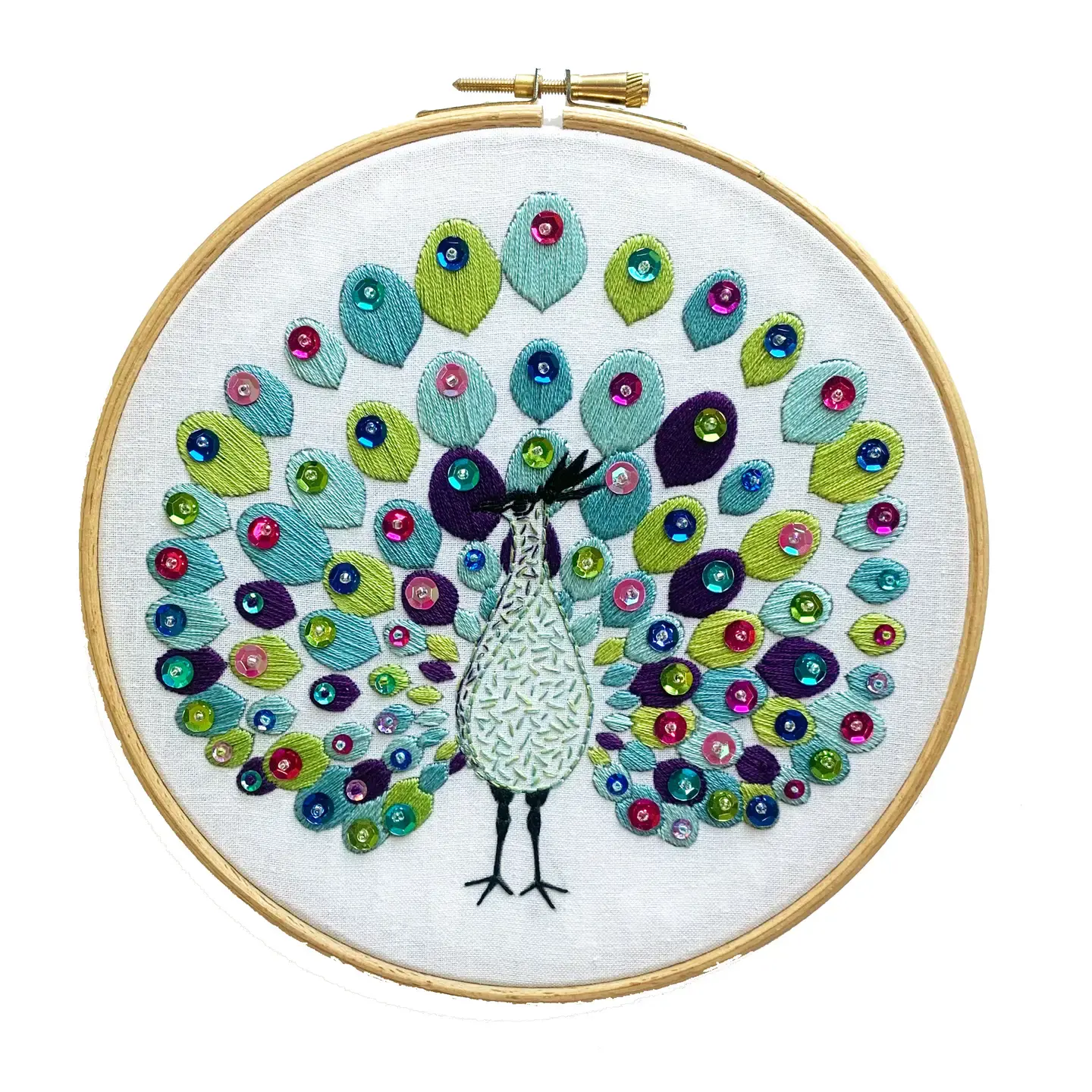 Peacock Embroidery Kit -No Hoop
