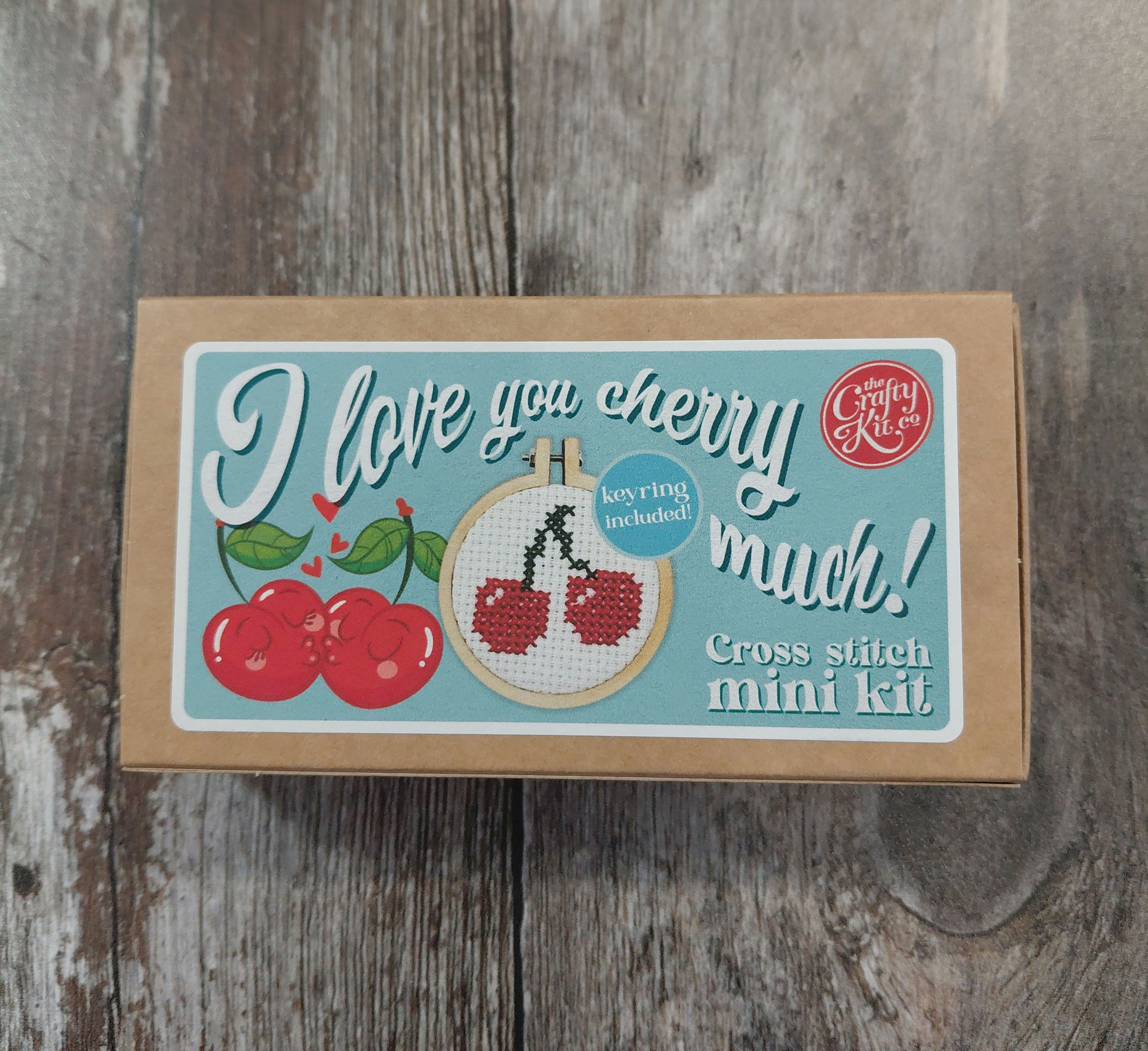 I Love You Cherry Much Mini Matchbox Cross Stitch Kit