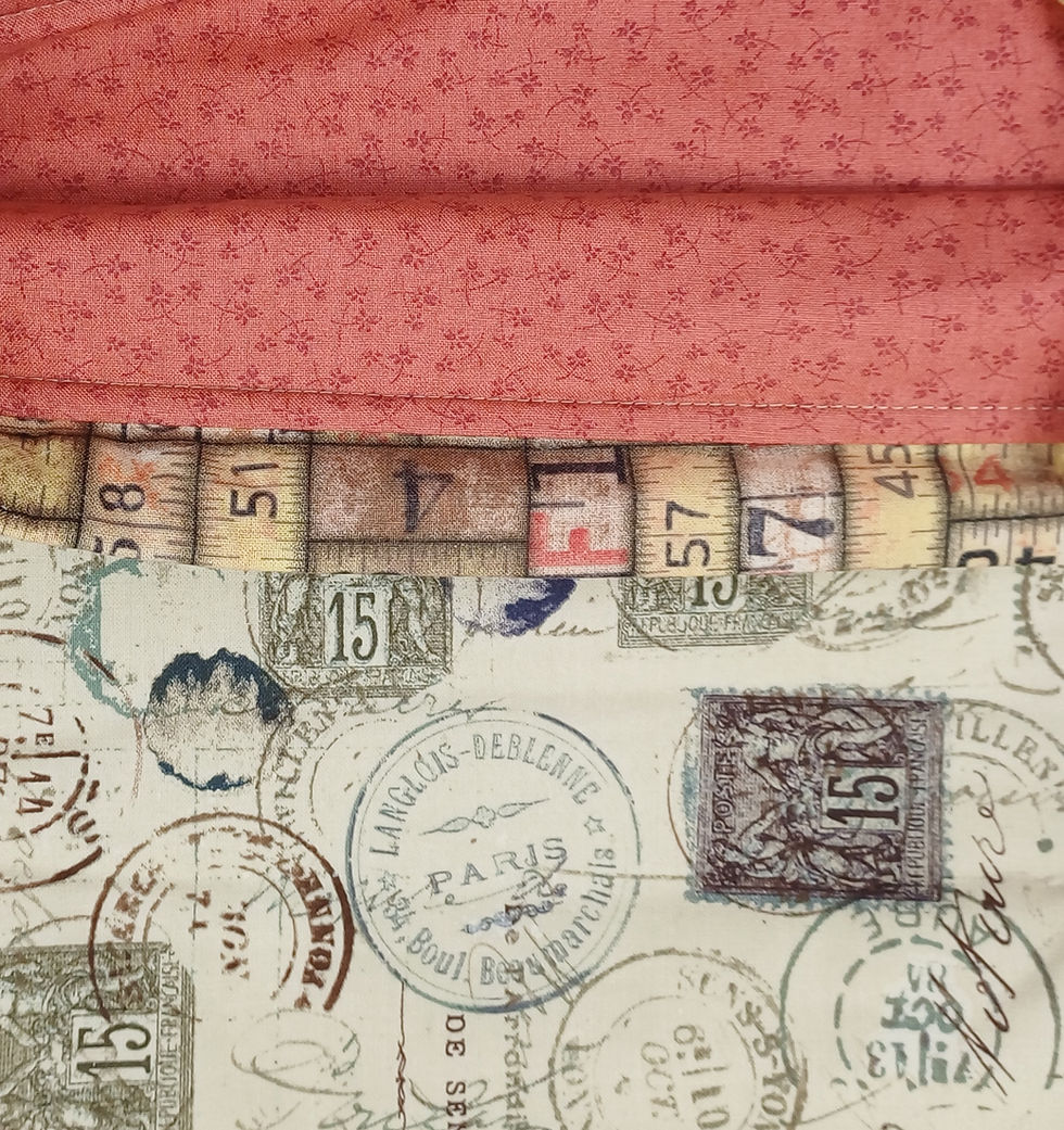Thumbnail: Vintage Stamps Medium Drawstring Project  bag
