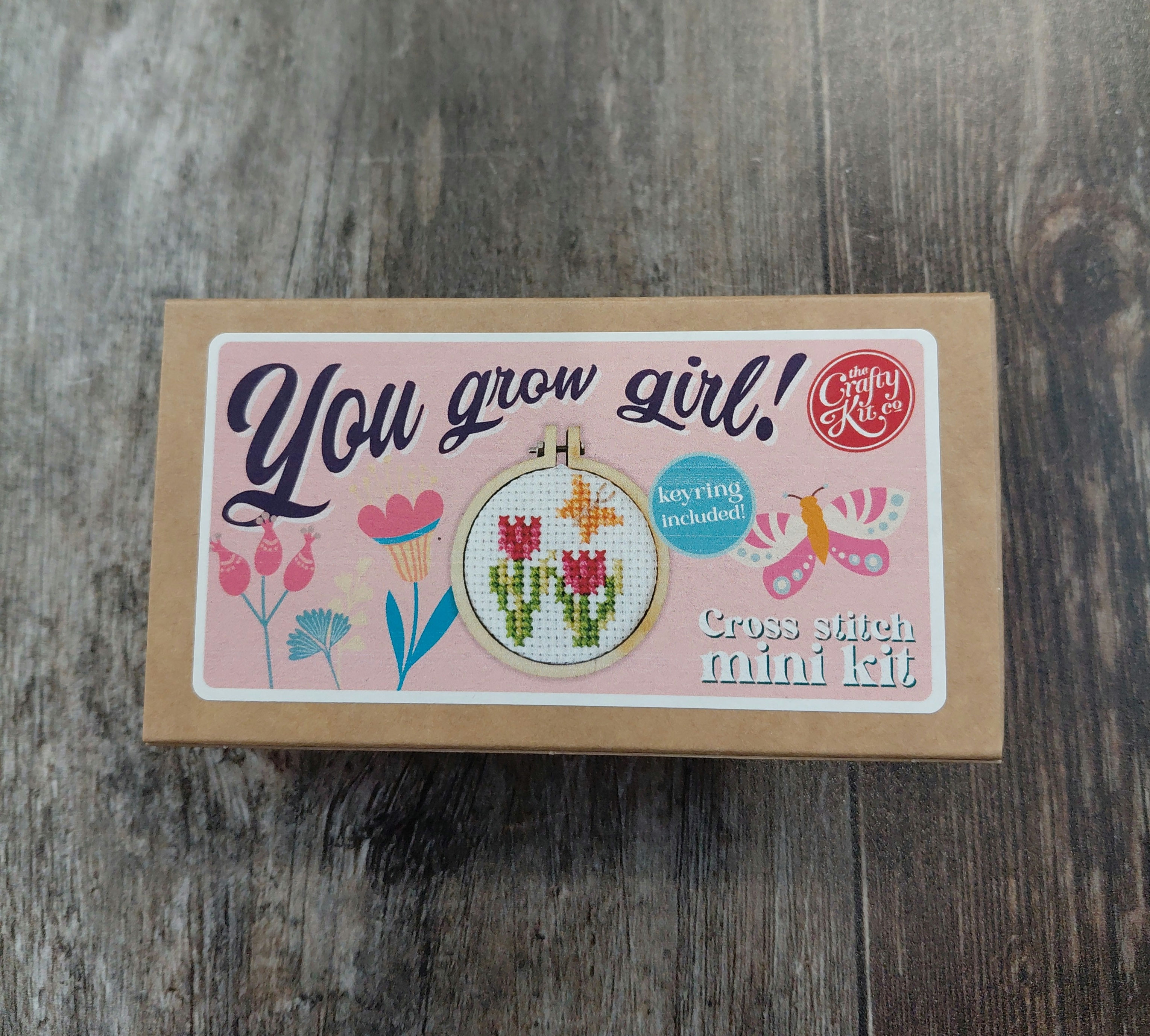 You Grow Girl ! Mini Matchbox Cross Stitch Kit