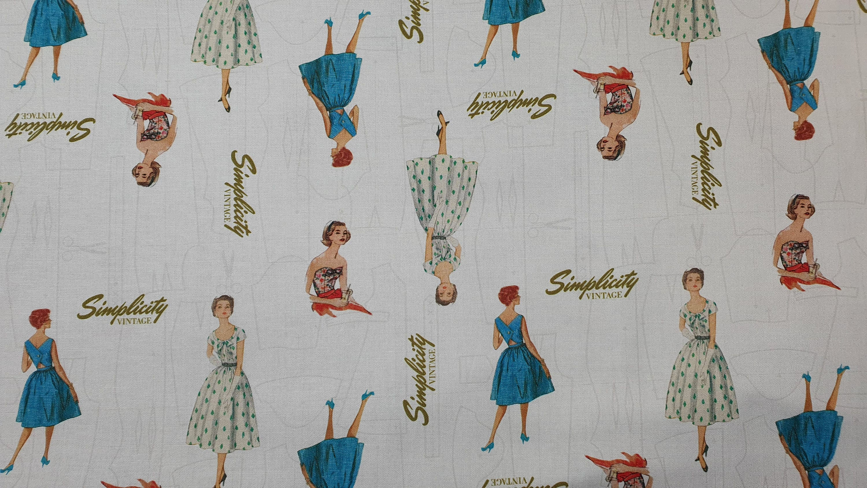 Simplicity Fabric Vintage Ladies Dresses - Sold By The FQ