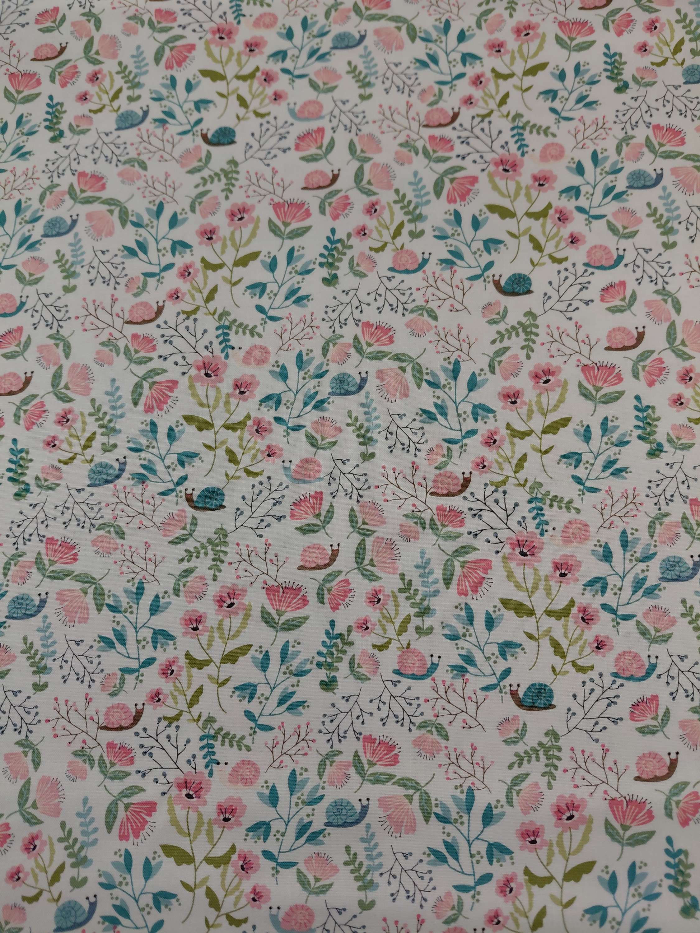 Le Petit Escargot - Hiding Out White Fabric - Sold By The FQ
