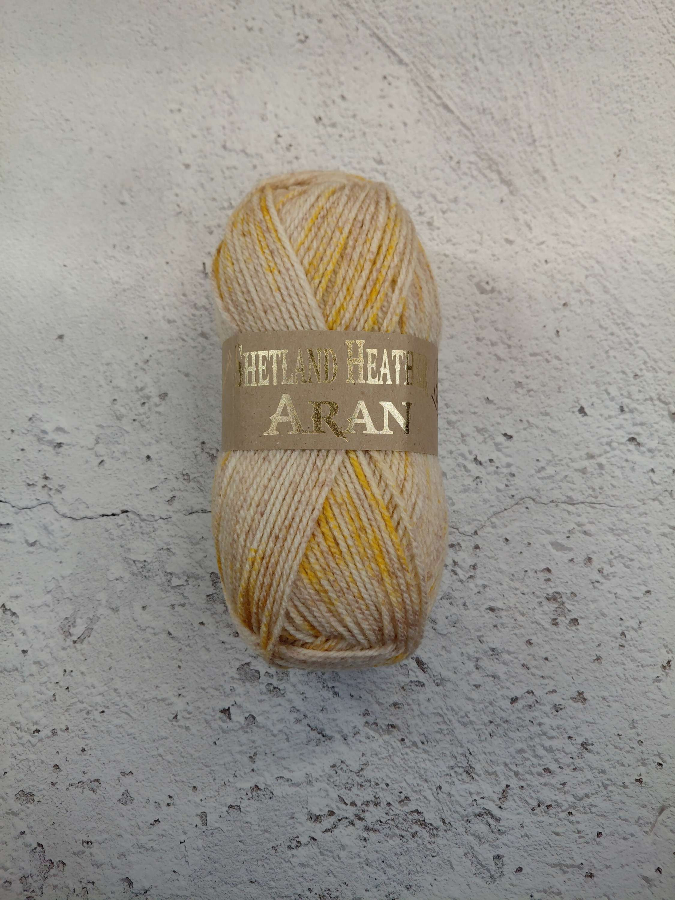Woolcraft Shetland Heather Aran 100g - Buttermilk Yellow - Shade 27