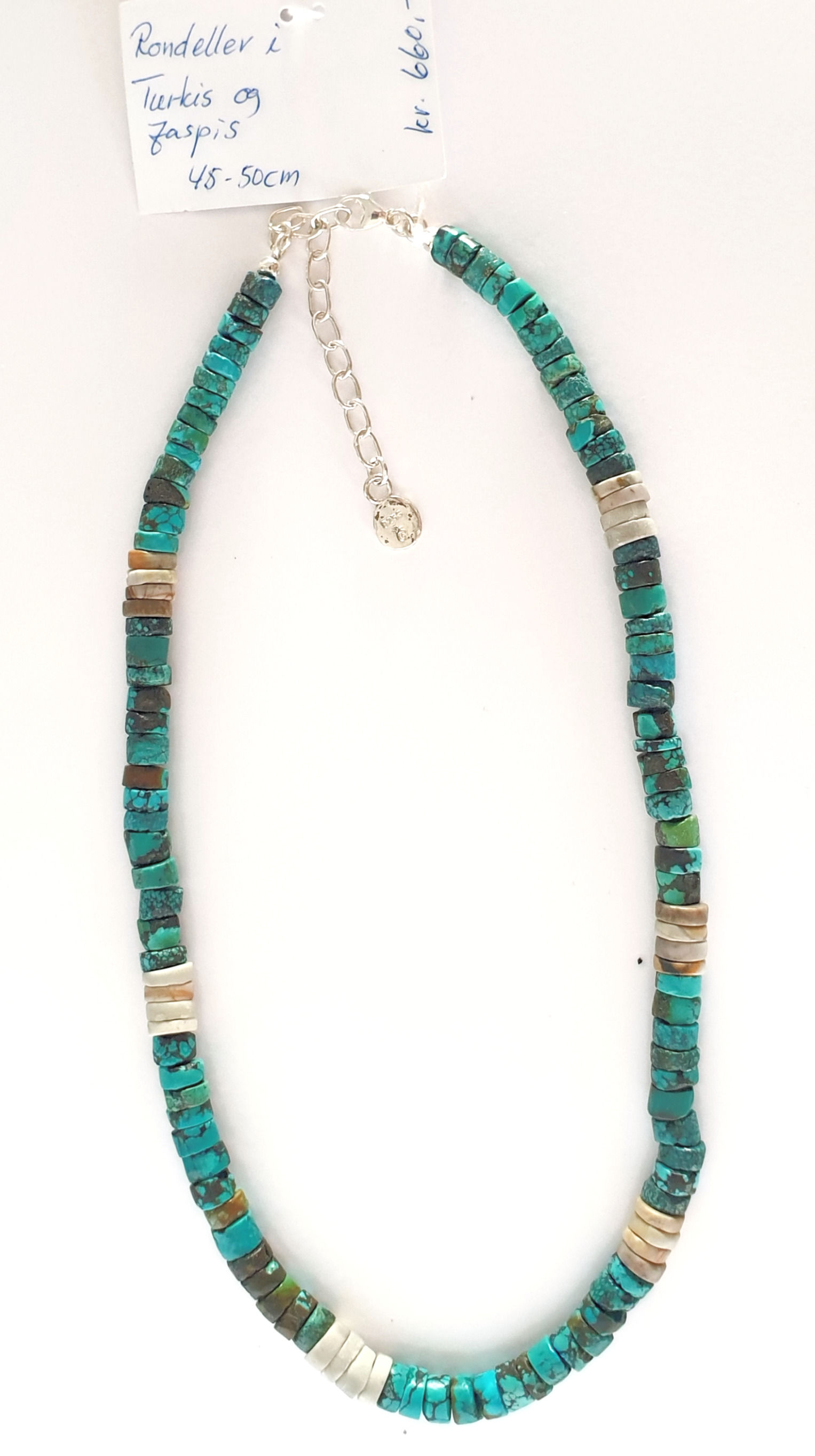 Halskjede i Turkis og Jaspis