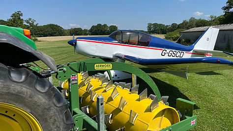 Aerating a grass airstrip