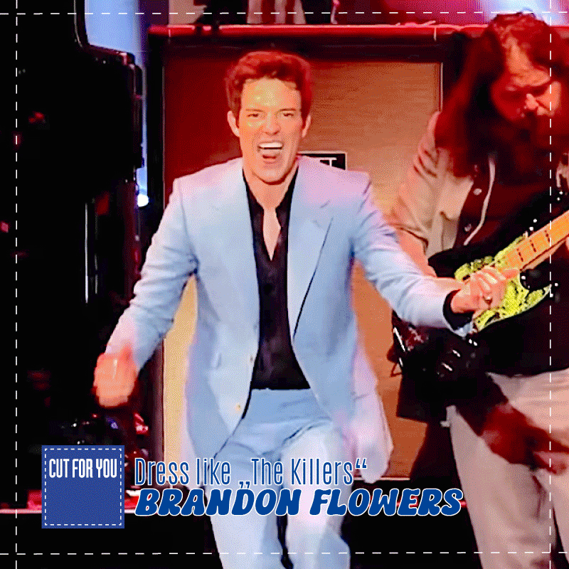 Killers-Sänger Brandon Flowers trägt Scabal