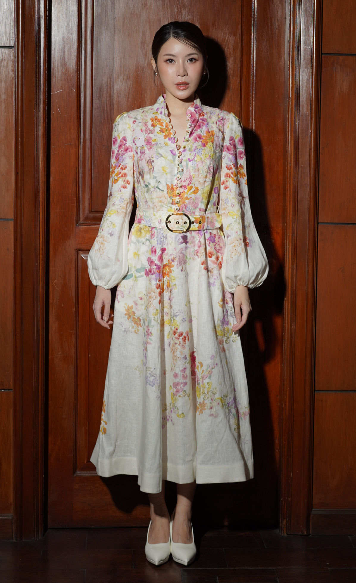 ZM06-Zimmermann Natura Buttoned Midi Dress