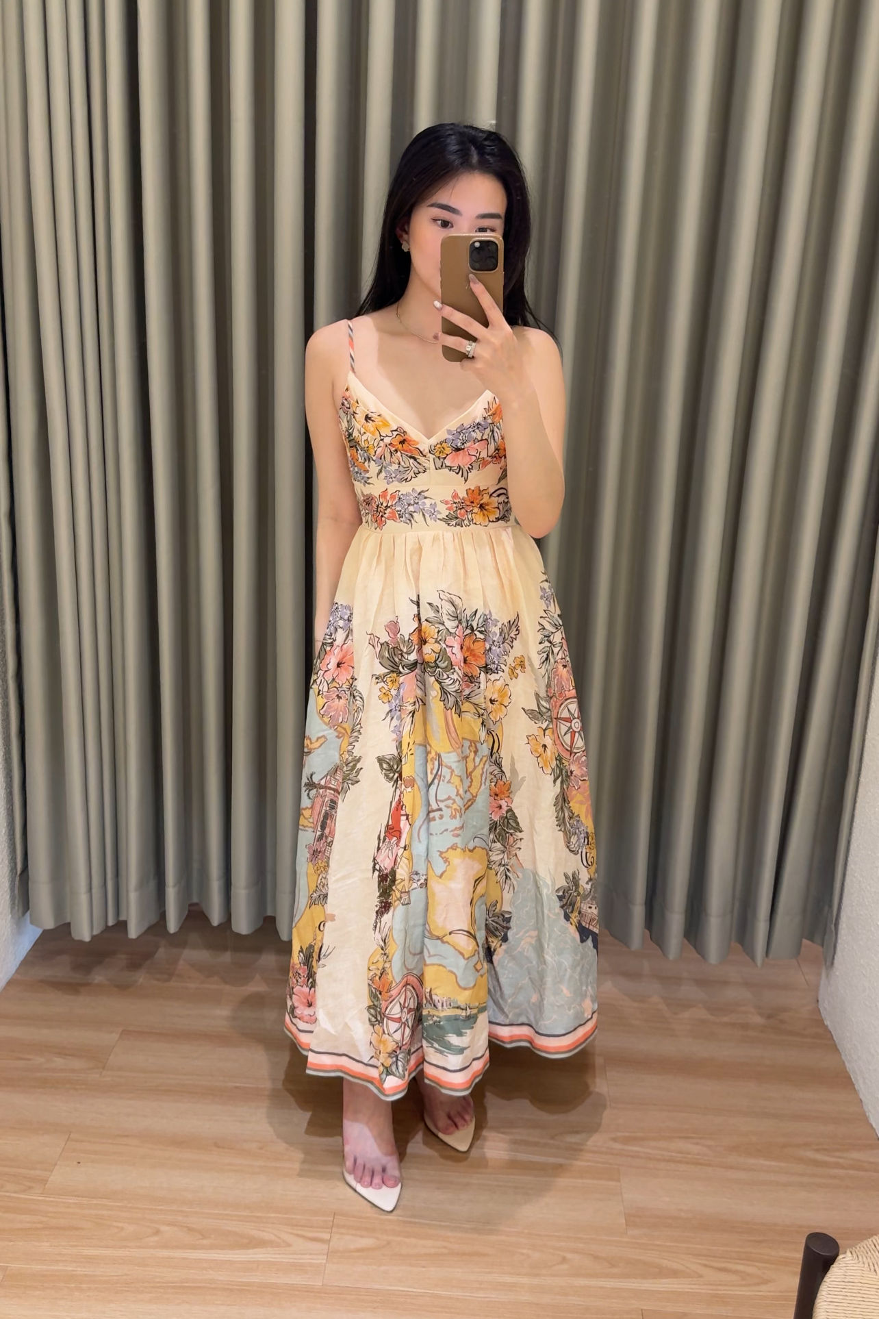 ZM50 - Zimmermann Summer Blue and Beige Maxi Dress