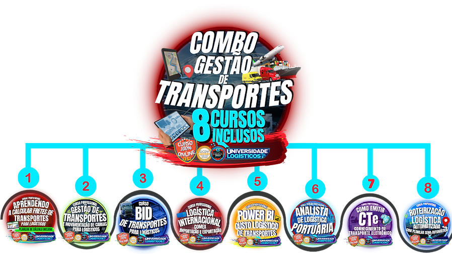 COMBO GESTÃO DE TRANSPORTES PARA LOGÍSTICOS 8 CURSOS INCLUSOS.png