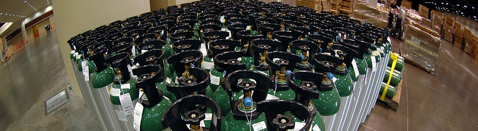 Rows of Gas Cylinders