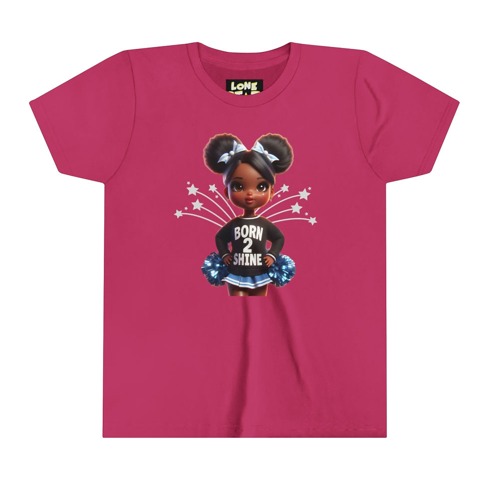 Thumbnail: Youth Girls Short Sleeve Pom/Cheer Born 2 Shine Tee 