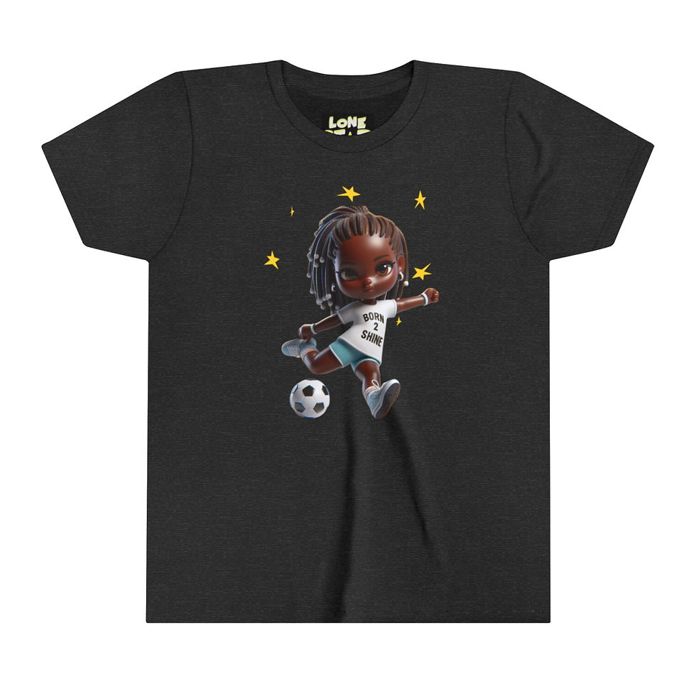Thumbnail: Youth Girls Short Sleeve Soccer Born 2 Shine Tee 