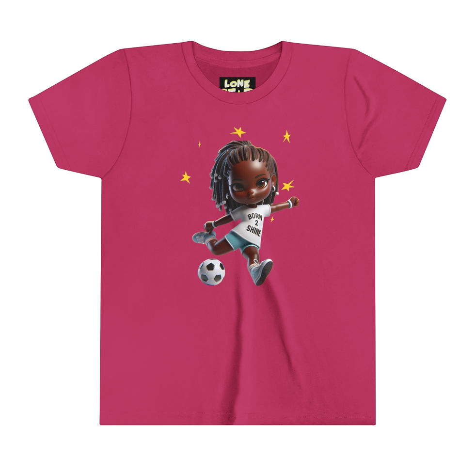 Thumbnail: Youth Girls Short Sleeve Soccer Born 2 Shine Tee 