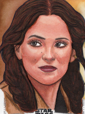 Smuggler's Outpost Star Wars Sketch Card of Bix Caleen from the Andor series.
