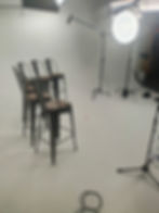 Let’s Talk Podcast host in studio”