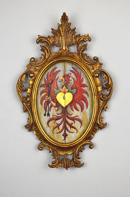 phoenix, heart, coat-of-arms, crest