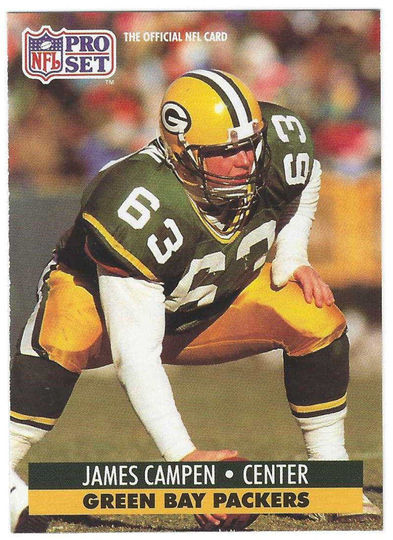 James Campen Rookie 1991 Pro Set #508 Green Bay Packers