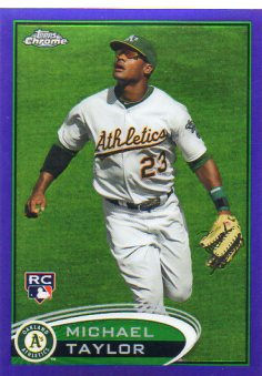 Michael Taylor Rookie 2012 Topps Chrome Purple Refractors #171 Oakland A's