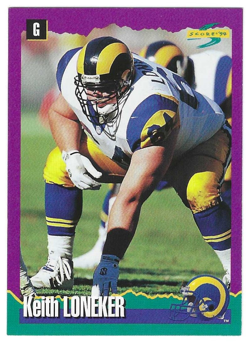 Keith Loneker Rookie 1994 Score #256 Los Angeles Rams