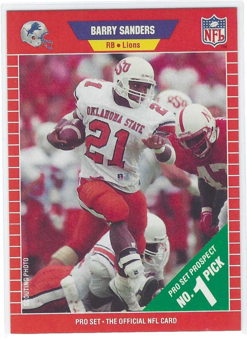 Barry Sanders Rookie 1989 Pro Set Base Set #494 Oklahoma State/ Detroit Lions