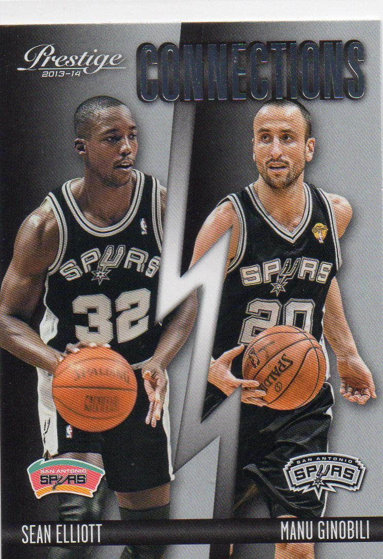 Sean Elliott/ Manu Ginobili 2013-14 Prestige Connections #20 San Antonio Spurs