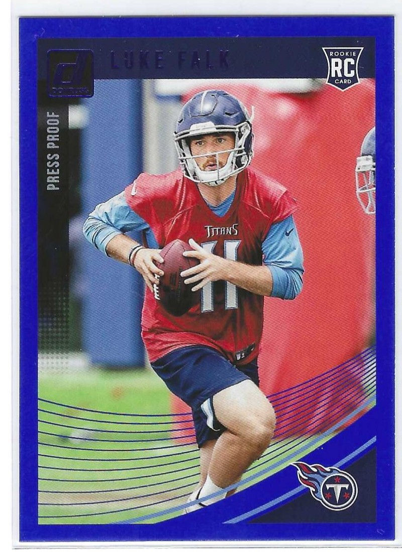 Luke Falk Rookie 2018 Donruss Press Proof Blue #382 Tennessee Titans