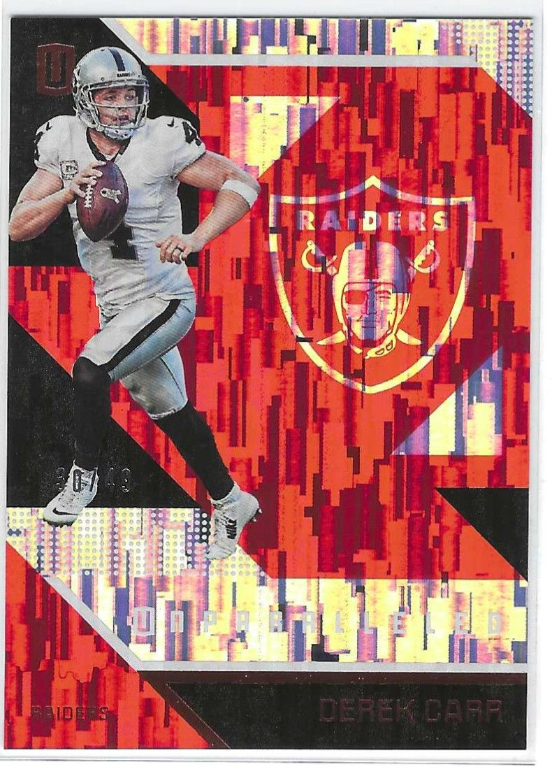 Derek Carr 2016 Unparalleled Red #67 Oakland Raiders