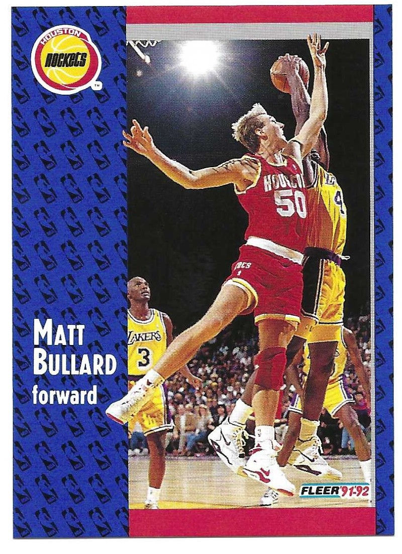 Matt Bullard Rookie 1991-92 Fleer #289 Houston Rockets