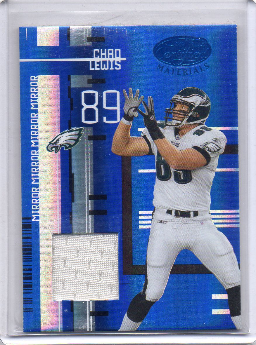 Chad Lewis 2005 Leaf Certified Materials Mirror Blue #89  Philadelphia Eagles