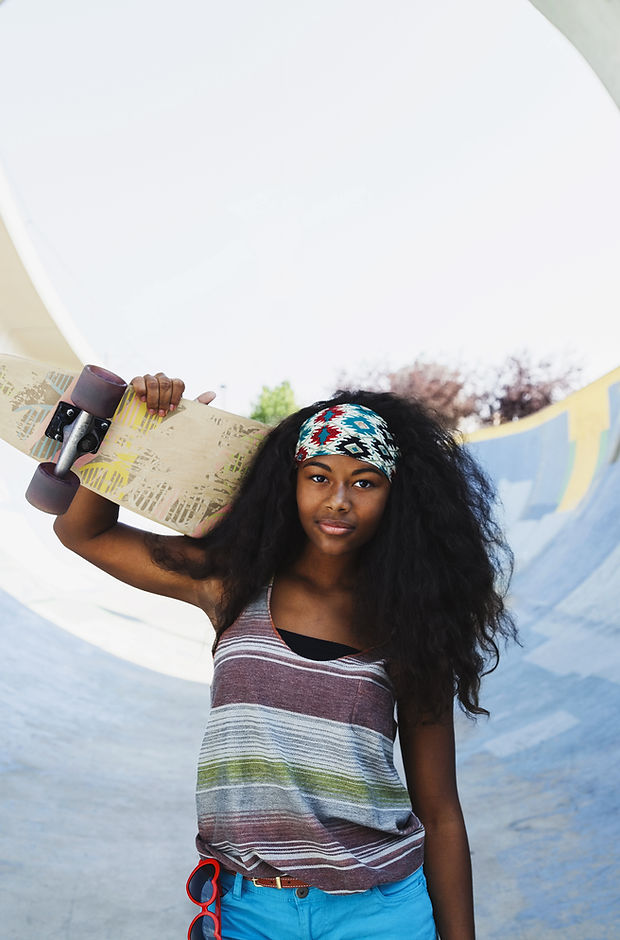 woman and skateboard