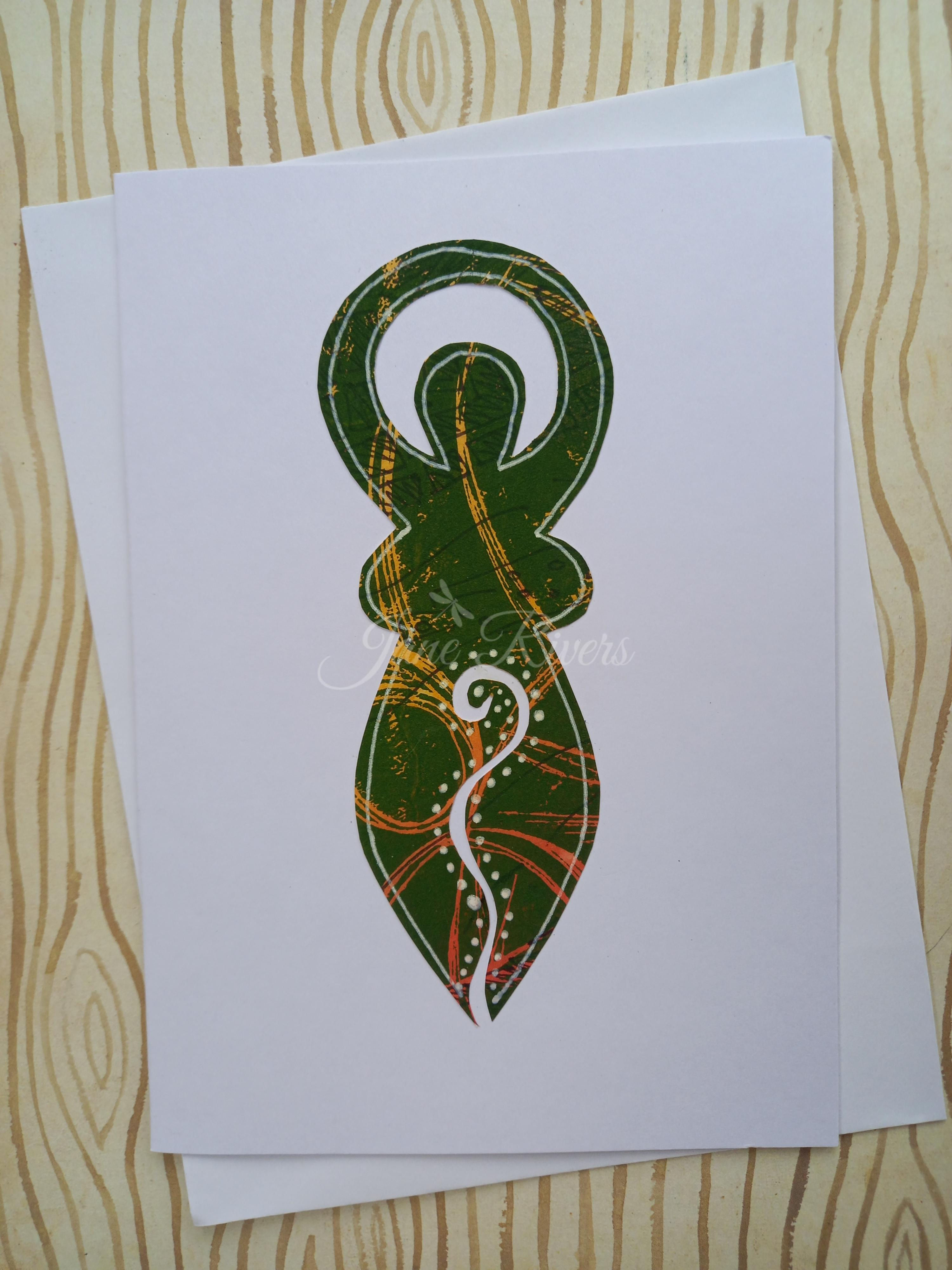 Handmade Goddess Card ~ Fire dancer