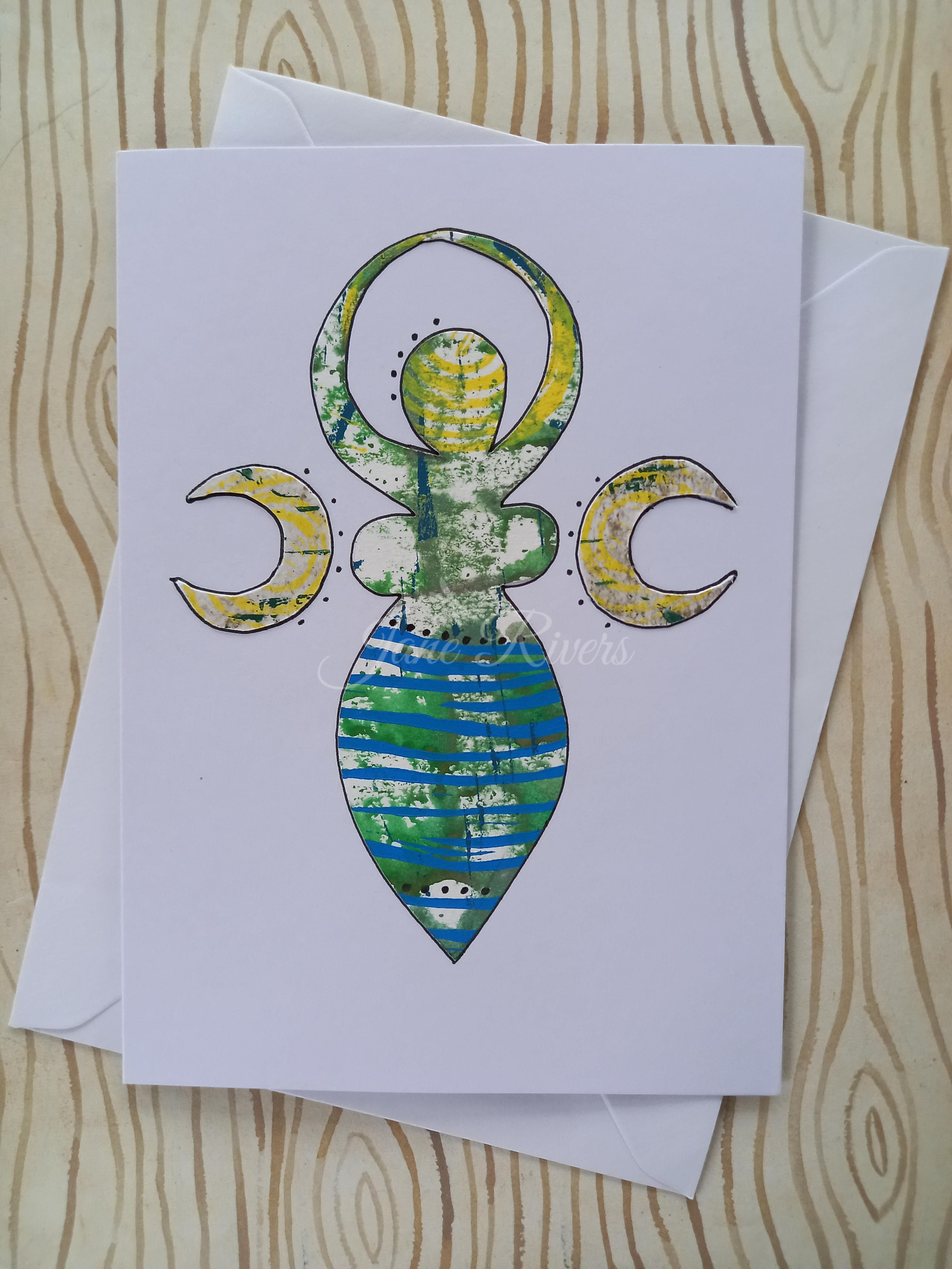 Handmade Goddess Card ~ Spring Moons