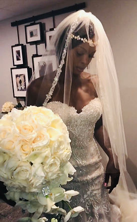 image of bride on her wedding day looking down. so beautiful