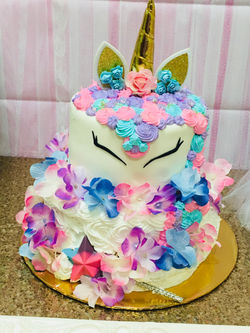 unicorn themed kids cake