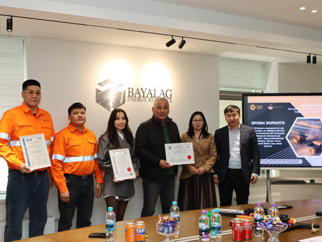Баялаг Энержи Ресурс ХХК нь ISO 45001 стандартын гэрчилгээг амжилттай гардан авлаа!