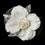 Thumbnail: Ivory Pearl & Rhinestone Lace & Mesh Bridal Flower Hair Clip with Brooch Pin 485