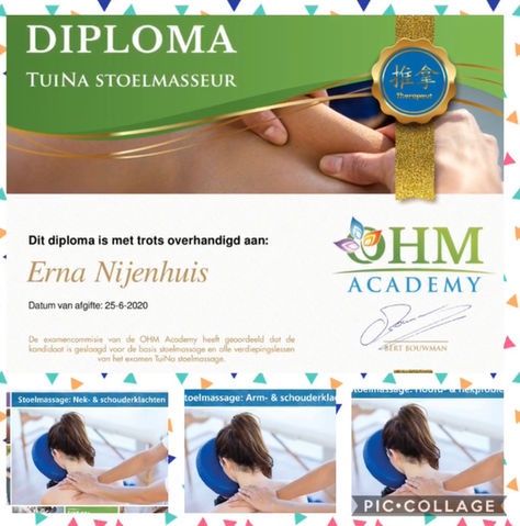 Yeahh ! Diploma Tuina stoelmasseur incl. verdiepingen