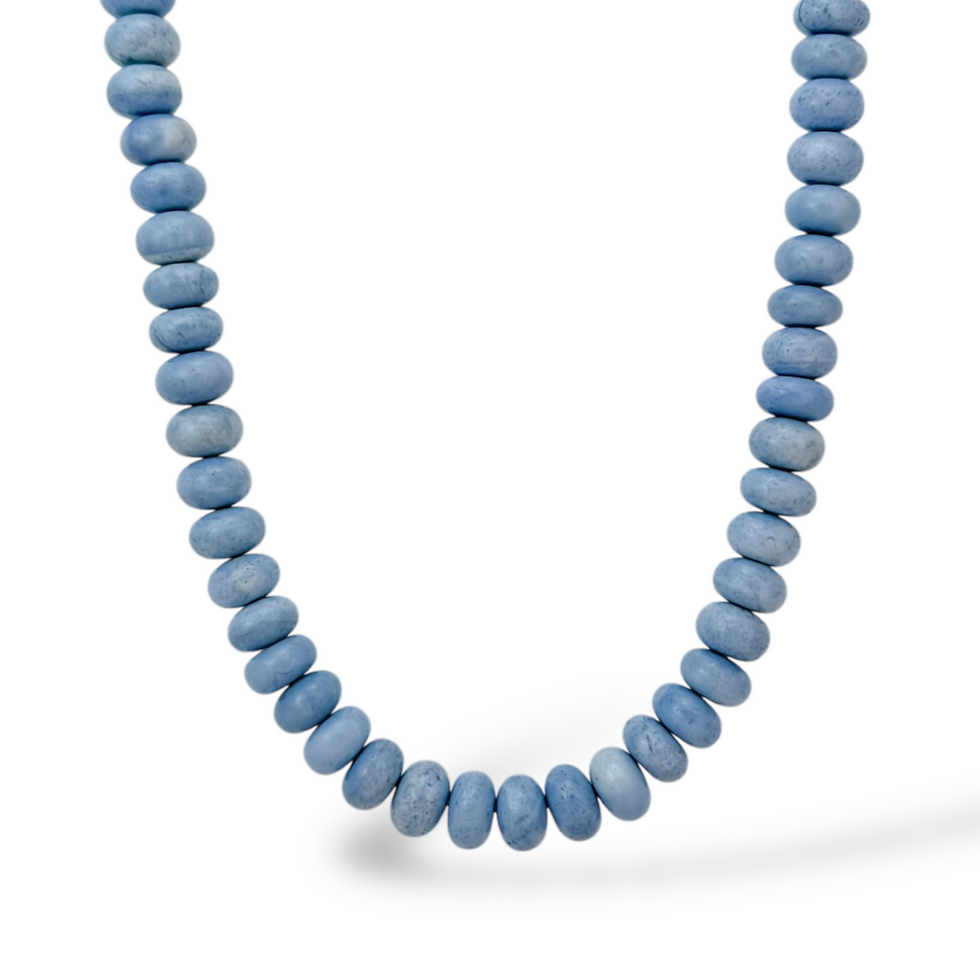 Cloud II Bubble Necklace with larger sky-blue beads from the Bubble II Collection and gold-filled accents